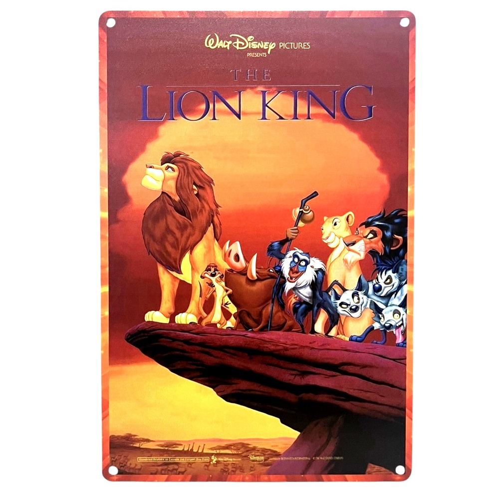 "Walt Disney Pictures Presents The Lion King" Movie Poster Metal Tin Sign 12x8"